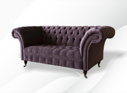 Chesterfield Sofa Couch Polster Sofas Klassischer 2 Sitz Sitz Samt Zweisitzer